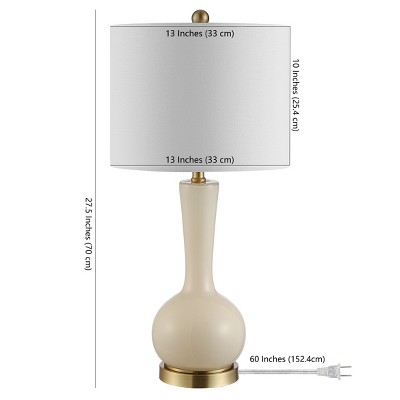 Gaetna Ivory Glass 27-Inch Modern Table Lamp with White Shade