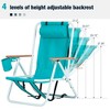 Sevobal Outdoor Portable Chairs 2PCS Reclining Beach Chair Set with Cup Holder and Headrest for Lawn Patio Deck Garden, Blue, 23"*21.7"*31.5" - 4 of 4