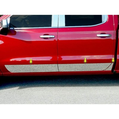 QAA is Compatible with 2019-2020 Chevrolet Silverado 6 Piece Stainless Rocker Panel Trim, Lower Kit, 7.5" Width TH59170
