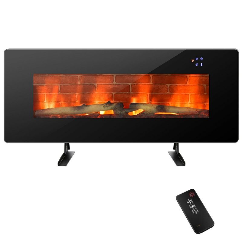 Costway 42'' Electric Fireplace Wall Mounted & Freestanding Heater Remote Control 1500W, 1 of 11