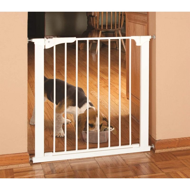 Command Pet Products Hallway Stairway Doorway No Drill Steel Pressure Gate with 2-Way Door for Pets, Adjustable Width, 29" to 32"W x 29.5"H, White, 4 of 6
