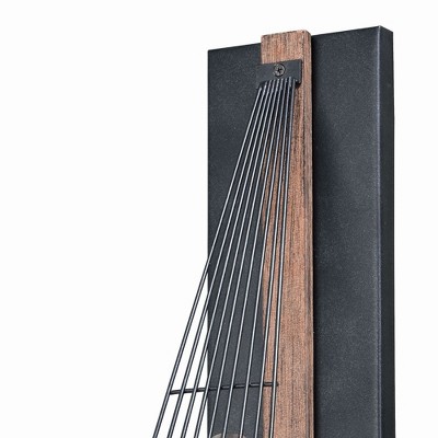 Dearborn Black Iron and Burnished Oak Wall Sconce