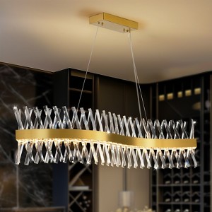 CityFurn Modern LED Rectangle K9 Crystal Chandeliers for Dining Room - 1 of 4