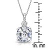 Guili Cubic Zirconia Sterling Silver Rhodium Plated Fine Square Pendant, an Elegant and Dazzling Addition to Your Jewelry Collection - 3 of 3