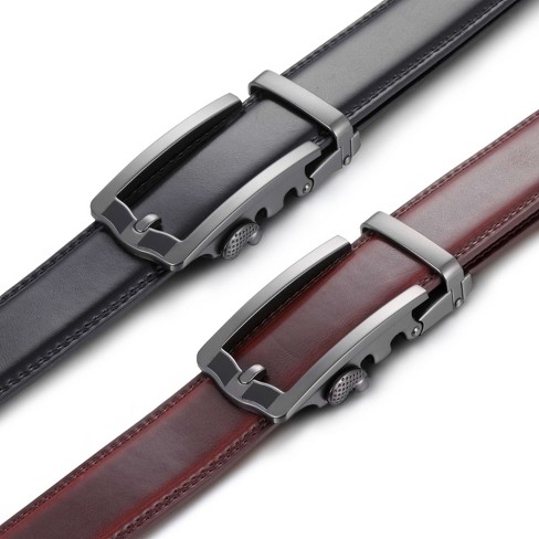 Men's Robust Metal Leather 2 Pack Ratchet Belt : Target