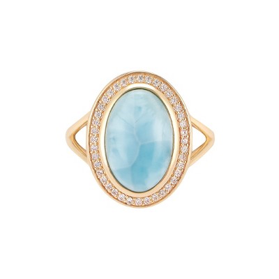 Adornia 14k Gold Vermeil Larimar Halo Ring