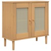 vidaXL Sideboard SENJA Rattan Look Brown 31.5 in.x13.8 in.x31.5 in. Solid Wood Pine - 2 of 4