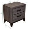 Gulches Contemporary 2-Drawer Wooden Nightstand with Rustic Finish, Dovetail Construction & Chippendale Legs - 4 of 4