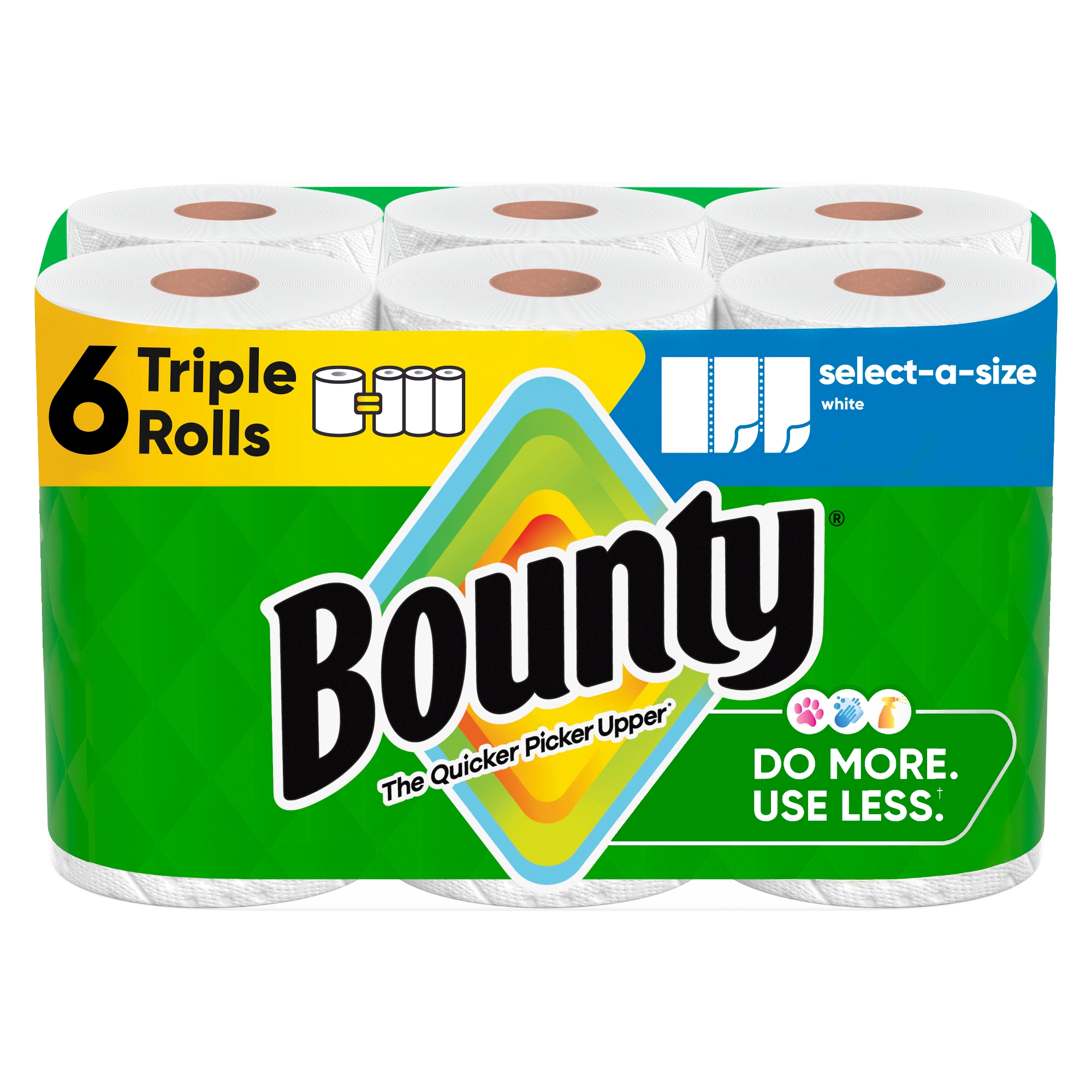 Bounty Select-A-Size Paper Towels - 6 Triple Rolls - 2-Ply - 123 Sheets