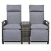 ELJGET Outdoor Recliner Loveseat Chair, Adjustable Backrest Wicker Patio Lounge Chair Set with Storage Table for Balcony, Porch, Lawn - 4 of 4