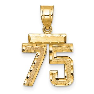Black Bow Jewelry 14k Yellow Gold, Varsity Collection, Small D/C Pendant Number 75 - 1 of 3
