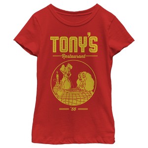 Girl's Lady and the Tramp Tony's Restaurant '55 T-Shirt - 1 of 4