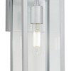 John Timberland 14" High Modern Cottage Outdoor Wall Light Fixture Mount Porch House Exterior Set of 2 Edison Bulb Silver Metal Clear Glass Shade - 3 of 4