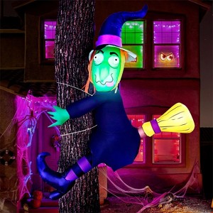 Joyfy 4FT Halloween Inflatable Outdoor Decoration, Inflatable Witch with Built-in LEDs for Halloween Trees & Parties, Yard Garden Lawn Outdoor Decor - 1 of 4