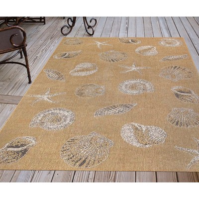 Sand Flat Woven Synthetic Coastal Indoor/Outdoor Rug