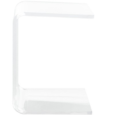 Clear Acrylic C-Form Modern Accent Table