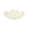 HomeRoots 7" White And Gold Cast Iron Flower Round Trinket Tray - 4 of 4