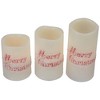 Northlight LED Flameless Frosted "Merry Christmas" Wax Pillar Candles - 6" - Set of 3 - 4 of 4