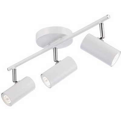 White Metal 3-Head LED Ceiling Track Light Fixture