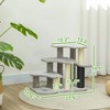 2 in 1 Cat Tree Tower 3-Step Pet Stairs with Scratching Posts, Tickling Post, Toy Balls, for High Beds - 3 of 4