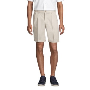 Lands' End Lands' End Men's Comfort Waist Pleated 9" No Iron Chino Shorts - 1 of 4