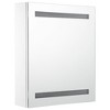 vidaXL Bathroom Cabinet White, Silver MDF, Glass 19.7 x 5.3 x 23.6 in - 3 of 4