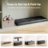 Pinmoco 43" Storage Ottoman Bench Folding Leather Storage Bench with White Blanket and Side Pocket for Entryway Living Room - 3 of 4