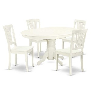 Oval Dining Set 5pc - Modern Dining Table w/ 4 Chairs - 42/60 Inch Expandable Table - 1 of 4