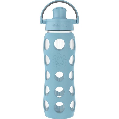 JoyJolt Glass Water Bottle with Carry Strap & Silicone Sleeve - 20 oz - Turquoise