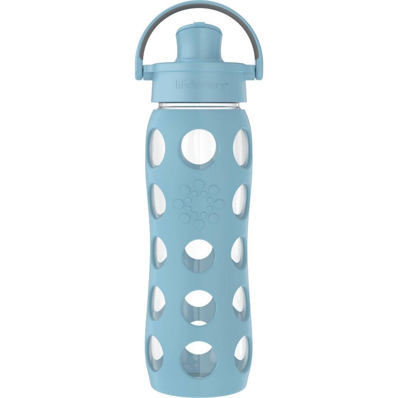 Lifefactory 22oz Glass Water Bottle with Silicone Sleeve & Active Flip Cap, 1 of 7