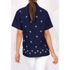 LA LEELA Women's Casual Solid Blouse Shirt TShirts Short Sleeve Button Down Dress Tops Tee Shirts Hawaiian Blouses for Women - 4 of 4