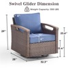 Outdoor Swivel Rocker Patio Chairs Thickened Cushions Swivel Chairs for Porch - 2 of 4