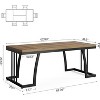 Tribesigns 63" Farmhouse Dining Table, Rectangular Kitchen Table for 4-6 People with Thick Tabletop and Sturdy Metal Frame - 3 of 4