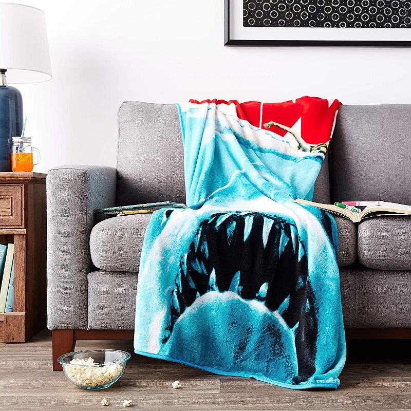 Silver Buffalo JAWS Movie Poster 50x60 Inch Micro-Plush Throw Blanket, 2 of 4