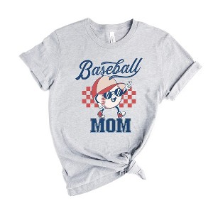 Simply Sage Market Women's Baseball Mom Checkered Short Sleeve Graphic Tee - 1 of 3