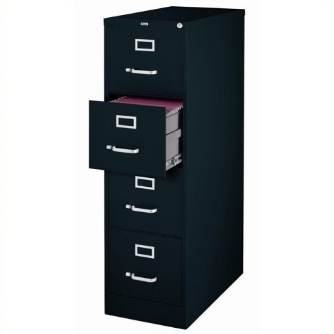 Steel 4 Drawer 22 Deep Letter File Cabinet In Black Scranton