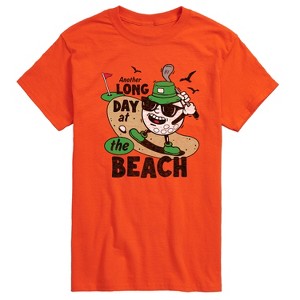 Men's - Instant Message - Long Day at the Beach Golfing Short Sleeve Graphic T-Shirt - 1 of 4