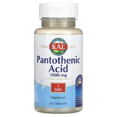 KAL Pantothenic Acid, 50 Tablets
