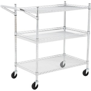 Kitchen Utility Cart, Metal Removable Storage Cart with Wheels and Handle, Commercial Grade Utility Cars, Kitchen, Workshop - 1 of 4