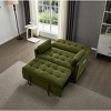 TiramisuBest 55" Velvet Foldable Sofa Bed with Adjustable Backrest and USB Port, 2-Seat Convertible Sleeper Couch with Pillows, Gray - 4 of 4