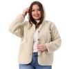 Agnes Orinda Women's Plus Size Fleece Hooded Fuzzy Long Sleeve Button Down Casual Teddy Jacket with Pockets - 2 of 4