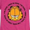 Girls' - Garfield - I'm Fine This Is Fine Fitted Short Sleeve Graphic T-Shirt - 2 of 4