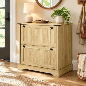 2 Drawer Lateral Filing Cabinet 30 Inch Farmhouse Wood File Cabinet ...