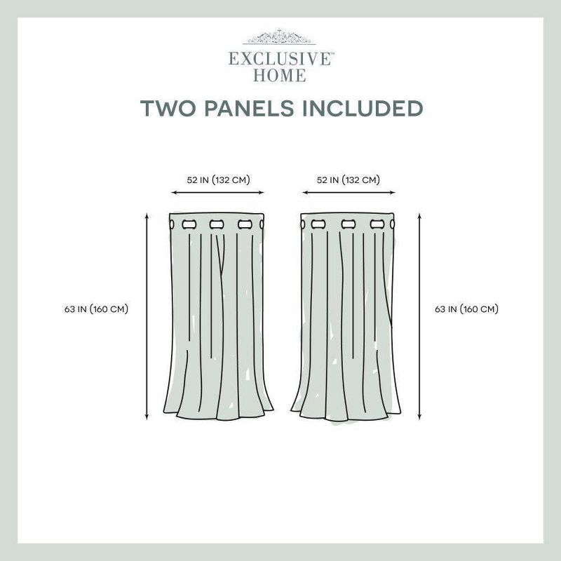 Set Of 2 Forest Hill Woven Blackout Curtain Panels - Exclusive Home, 6 of 11