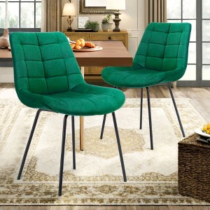 CENGHU Velvet Dining Chairs Set of 2, Modern Dining Room Chairs with Metal Legs, Upholstered Dining Chair for Kitchen, Living, Dining Room - 1 of 4