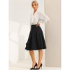 Allegra K Women's Pleated Button Decor High Waist Casual Office Swing Midi Skirts - 4 of 4