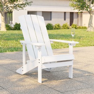 Sonkuki Outdoor Recycled Plastic Wood Adirondack Chair Lounger for Patio, Backyard - 1 of 4
