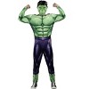 HalloweenCostumes.com MARVEL Hulk Adult Costume - Padded Jumpsuit with Foil Logo and Plastic Mask - 2 of 3