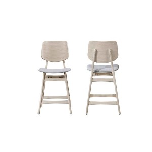 New Classic Furniture,Oscar Wood Counter Dining Chairs in White Ash (Set of 2) - 1 of 4