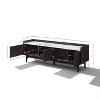 LuxenHome Modi Wenge 62” Wide TV Media Console with 3 Doors & Open Storage, Faux Marble Top, Manufactured Wood Brown - 3 of 4